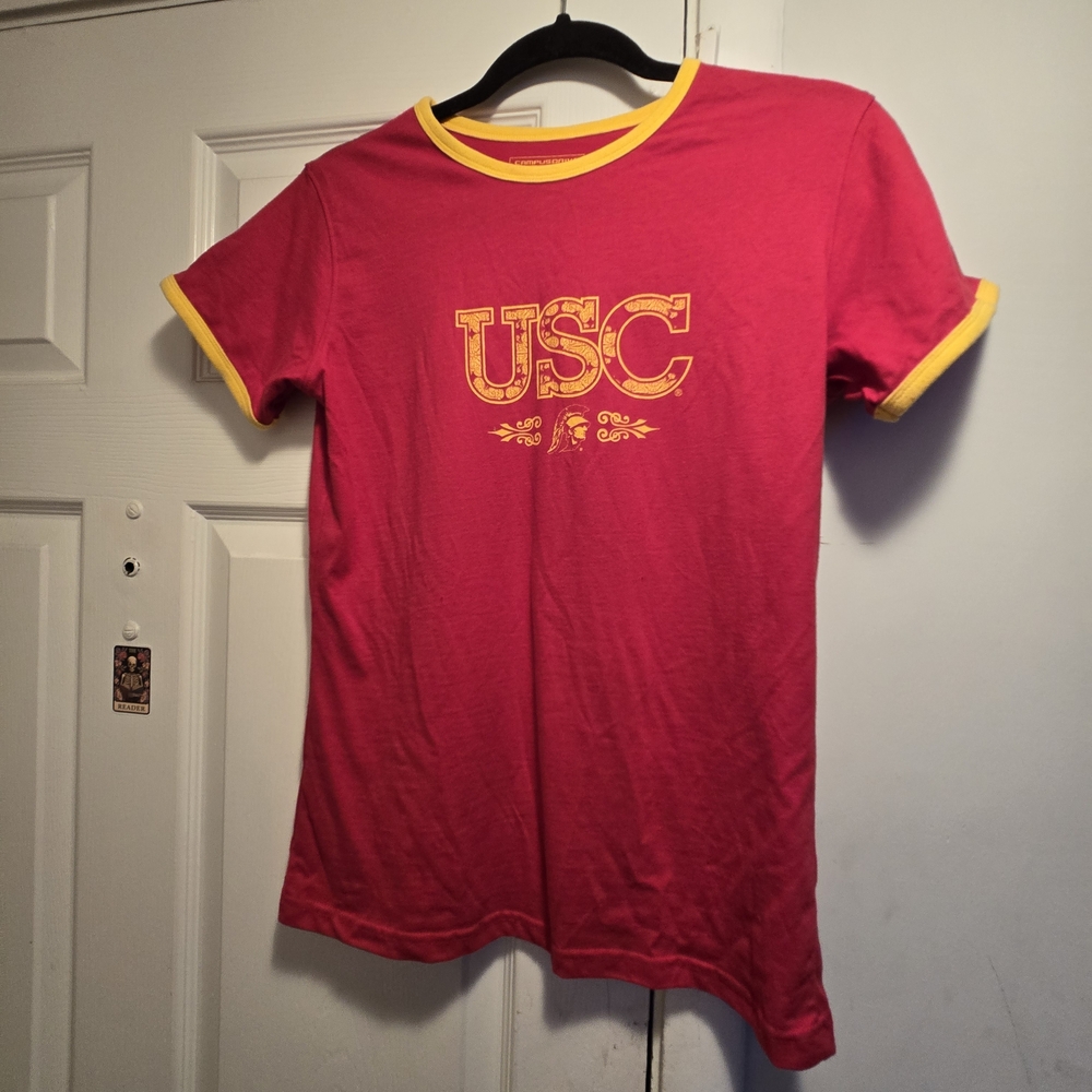 USC Youth Red Ringer Tee with Yellow Trim Campus Drive Size Small